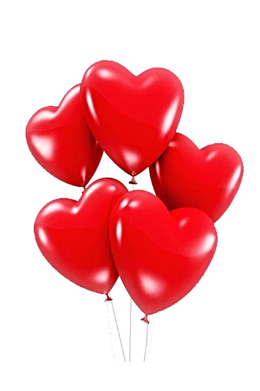 Kalp Balon 5'li (Uçan-Helyum Gazlı)